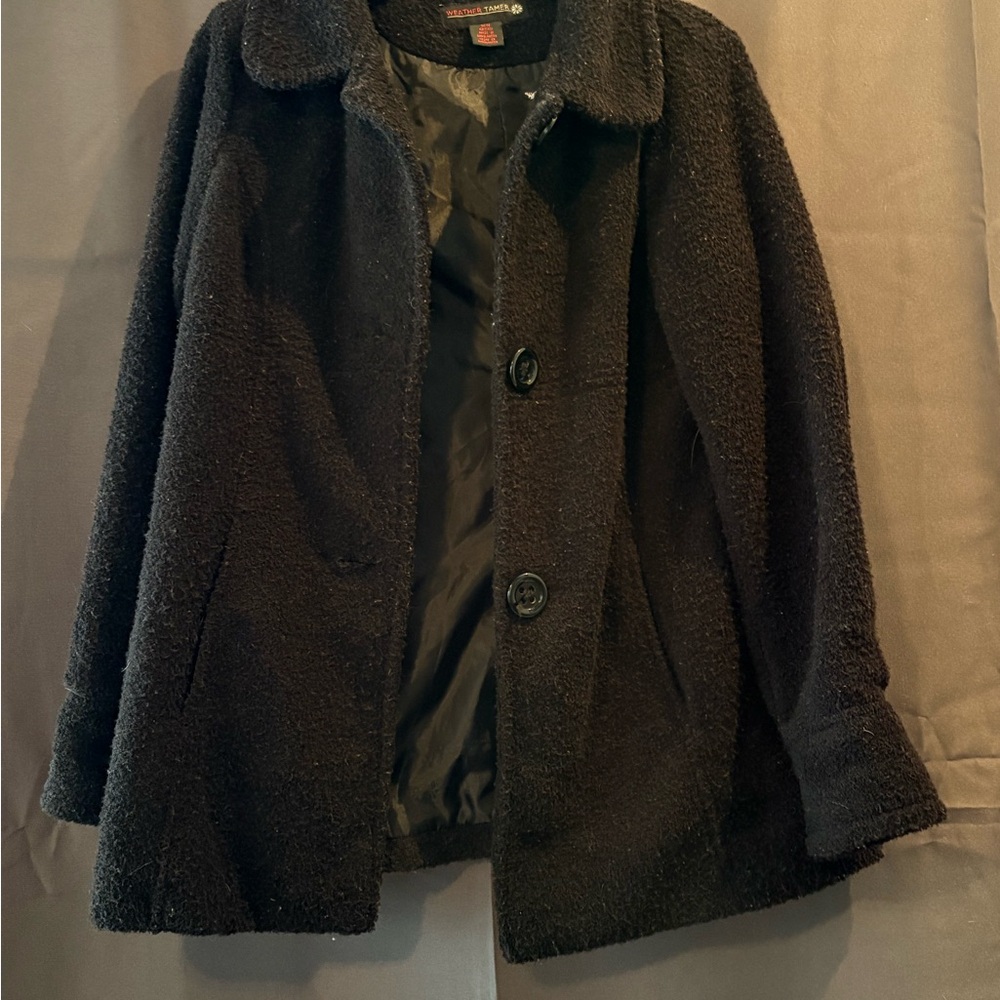 Chic Black Pea Coat for Women